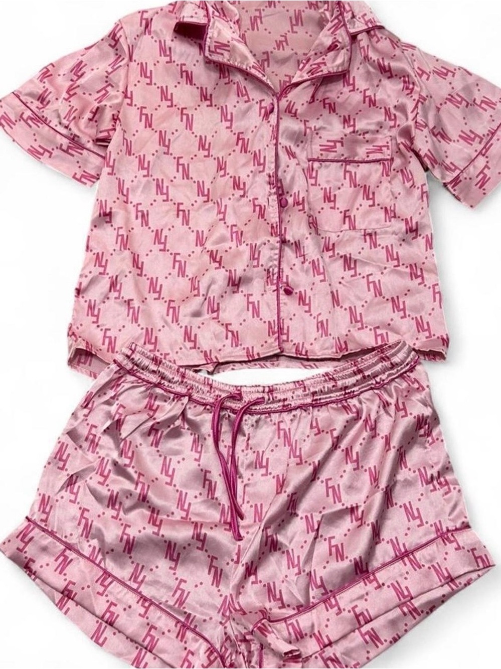 Fashion nova pink logo pajama set